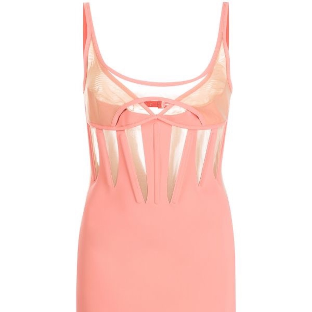 NWT Mugler x The Webster Sheer Panel Corset Mini Dress